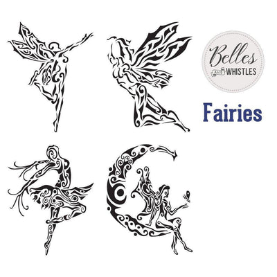 'Fairies' | Furniture & Wall Stencils | 14" X 18" x 4 Designs - Vintage Attic Sevenoaks