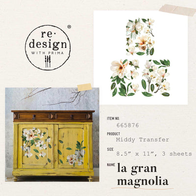 'La Gran Magnolia' | Midi Transfer | 8.5" X 11" 3 SHEETS - Vintage Attic Sevenoaks