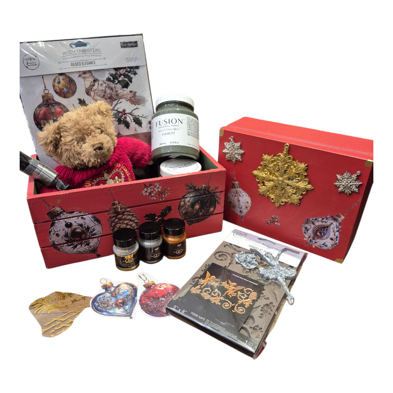 CHRISTMAS BOX Workshop | Fusion Paint | Gild Lane | Transfers | Moulds