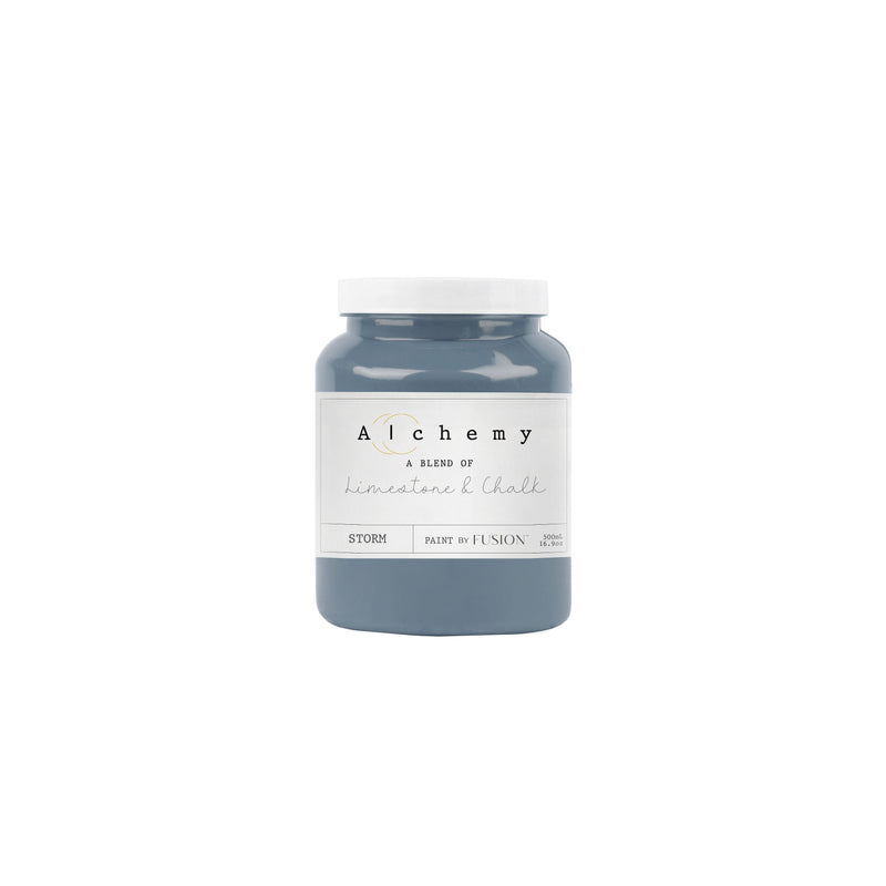 Storm is a sophisticated mid-tone hue with a grey base, accented by a subtle lavender undertone in its blue shade. This nuanced color evokes atmospheric depth and quiet reflection, reminiscent of a rain-filled sky..