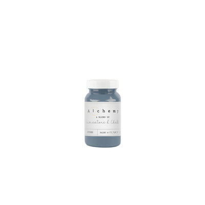 Storm is a sophisticated mid-tone hue with a grey base, accented by a subtle lavender undertone in its blue shade. This nuanced color evokes atmospheric depth and quiet reflection, reminiscent of a rain-filled sky..