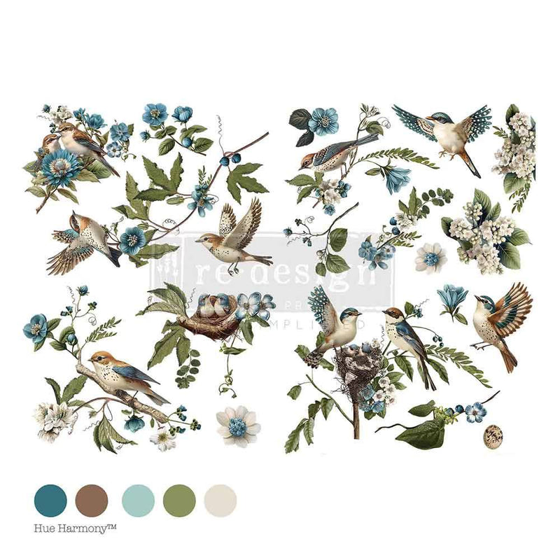 AVIARY ELEGANCE&nbsp;
Large Transfer by Redesign with Prima&nbsp;&nbsp;


Lively birds in flight, blooming florals, and fresh greenery come together in Aviary Elegance Decor Transfers®, a vibrant transfer full of movement and charm. Each element feels hand-painted, with soft blues, creamy whites, and natural browns that bring depth to dressers, cabinets, and wall art.&nbsp;

HOW TO USE: Pick a surface (wood