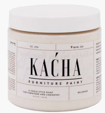 BELGRADE
Chalk Style Furniture Paint

Belgrade furniture paint delivers a refined off-white finish that transforms tired pieces into statement-worthy focal points. This water-based, chalk-style formula adheres beautifully to furniture and cabinetry, offering excellent coverage with minimal preparation. The sophisticated neutral tone creates a versatile backdrop that allows textures and accent colours to take centre stage, whilst its crisp, clean aesthetic brings contemporary elegance to any interior scheme.