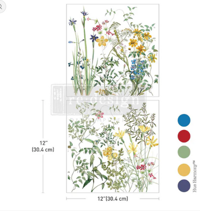 ECLAT FLORAL Decor Transfer
by Prima Redesign

Maxi Décor Transfers® – Éclat Floral captures the essence of a wildflower meadow in full bloom, bringing the natural beauty of delicate stems, vibrant greenery, and scattered blossoms to any surface. 
