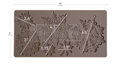 FROSTED SNOWFLAKE WONDERS | Decor Mould | Redesign with Prima | 5" X 10"