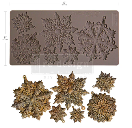 FROSTED SNOWFLAKE WONDERS | Decor Mould | Redesign with Prima | 5" X 10"