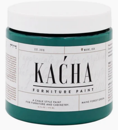 MAINE FOREST GREEN
Chalk Style Furniture Paint

Connect with nature through Maine Forest, a deep green furniture paint that brings woodland tranquillity indoors. This water-based chalk-style formula blends rich depth with warm undertones, creating sophisticated spaces that feel grounded and inviting. The colour's natural essence works beautifully across diverse interiors—from traditional country homes to contemporary urban dwellings—offering remarkable versatility without compromising character. Perfect for