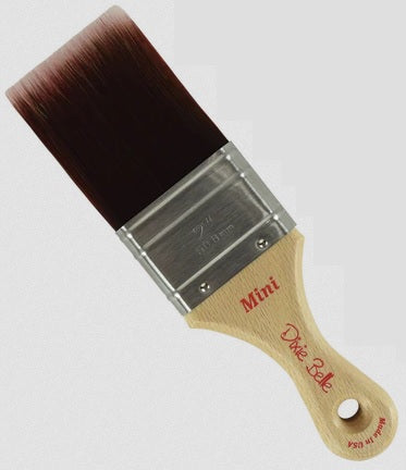 MINI BRUSH&nbsp;

Paint Brushes &amp; Tools | Dixie Belle Products&nbsp;

Crafted from premium Dupont synthetic blend filaments, this mini brush delivers professional-grade performance. The tapered filaments mimic natural hog bristle characteristics, while the hand-formed chisel trim ensures consistent softness and precision across the entire edge. Featuring SRT (Solid Round Tapered) construction, this medium-stiff brush offers the control and durability serious painters demand for detailed work and finishi