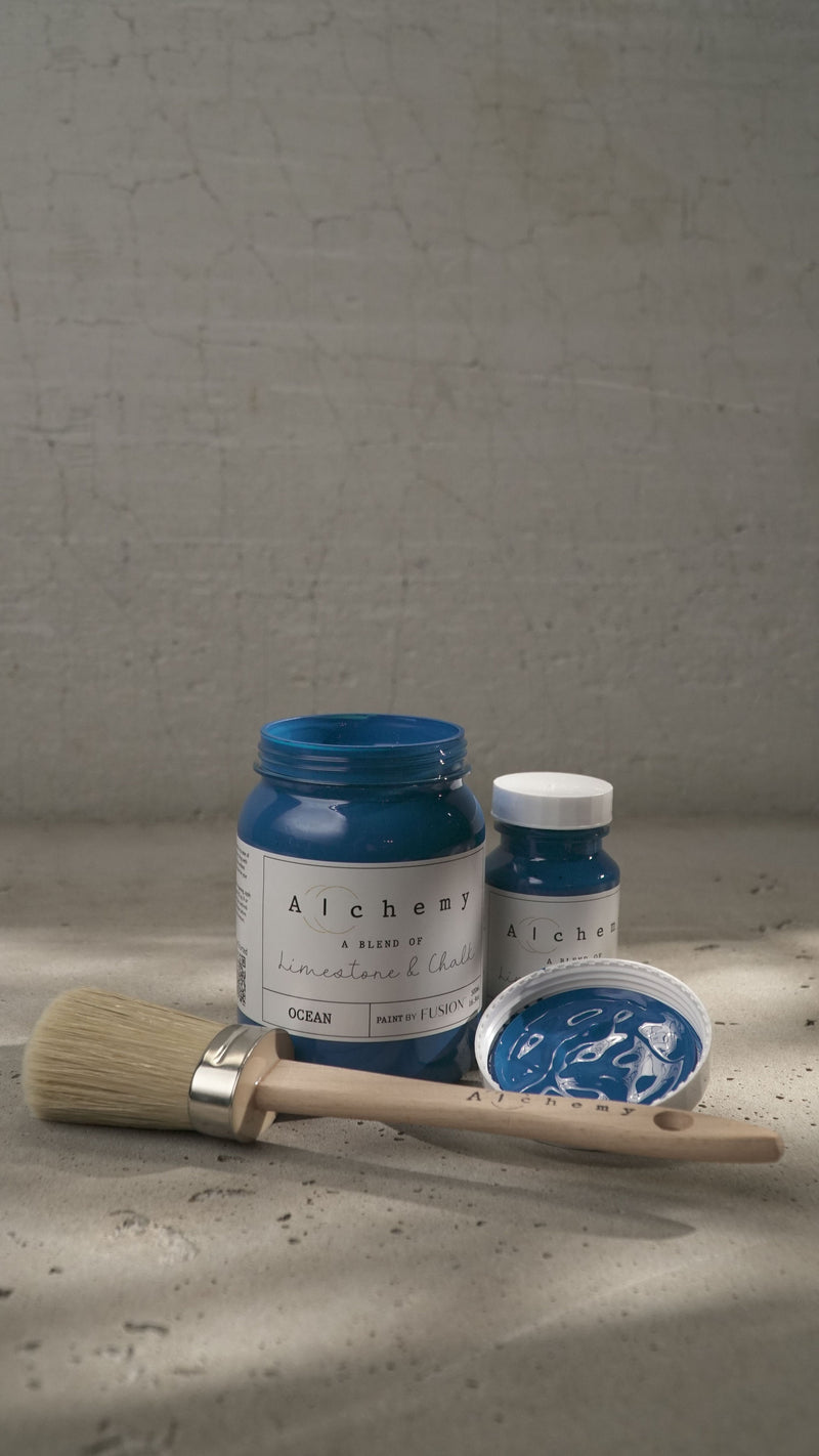 Ocean is a striking blue that reflects the power and depth of the sea, from rolling waves to the ocean floor. This commanding shade evokes the vastness, energy, and untamed spirit of the water.
