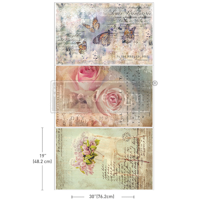 Dreamy Delights triple pack decoupage tissue decor paper Redesign with Prima