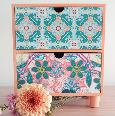 SMALL DRAWERS WORKSHOP | Fusion Paint | Decoupage Tissue Paper