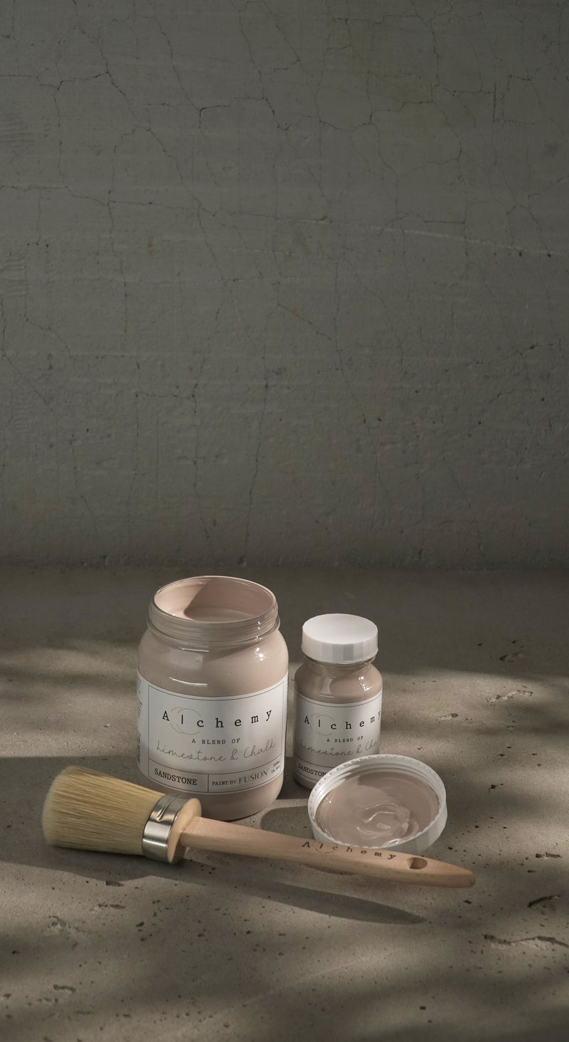 Sandstone is a warm taupe with soft pink undertones, reminiscent of sun-drenched deserts. This inviting hue evokes warmth, comfort, and the timeless beauty of nature.