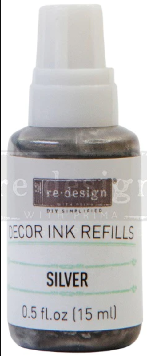 Colour Ink Refill | For Clear Cling Stamps | Re-Design Prima Decor | SILVER