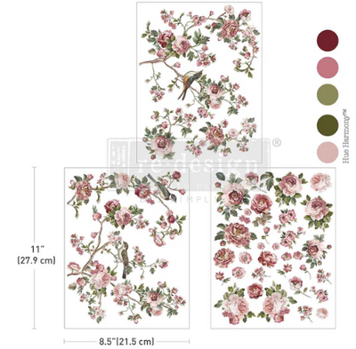 THE ENCHANTED GROVE&nbsp; Decor Transfer
by Prima Redesign

Graceful vines and lovely pink roses weave together in the new Middy Décor Transfer® by Kaćha.