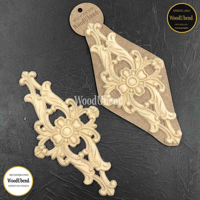 Woodubend pack of 2 applique medium floral centrepieces 2109