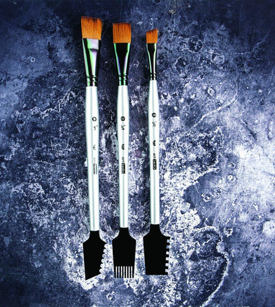 Artist Paint Brushes | Double Sided Texture | Set 1- contains 3 brushes - Vintage Attic Sevenoaks