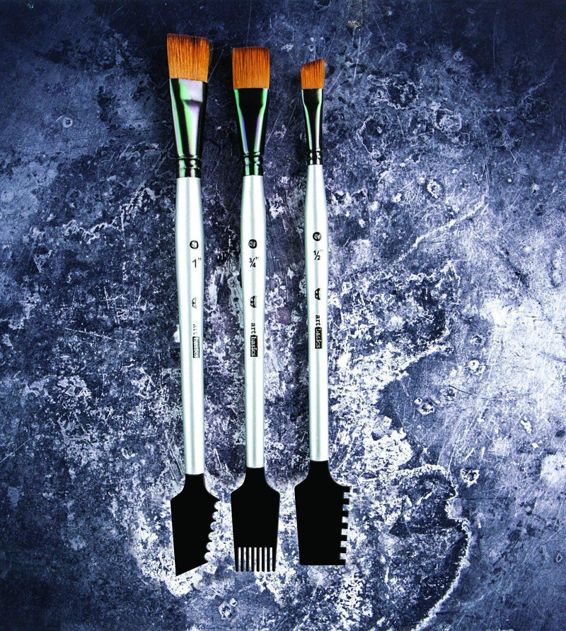 Artist Paint Brushes | Double Sided Texture | Set 1- contains 3 brushes - Vintage Attic Sevenoaks