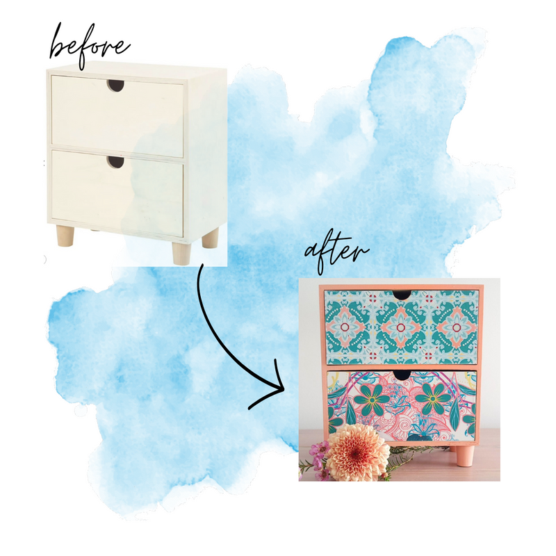 SMALL DRAWERS WORKSHOP | Fusion Paint | Decoupage Tissue Paper
