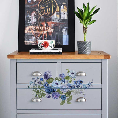 'Blue Gardens' | Midi Transfer | 8.5" X 11" 3 SHEETS - Vintage Attic Sevenoaks