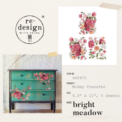 'Bright Meadow' | Midi Transfer | 8.5" X 11" 3 SHEETS - Vintage Attic Sevenoaks