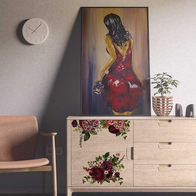'Burgundy Love' | Midi Transfer | 8.5" X 11" 3 SHEETS - Vintage Attic Sevenoaks