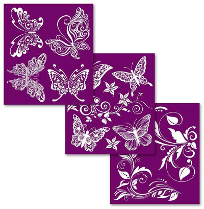'Butterflies' | Silk Screen Stencils | 8" X 10" x 3 designs - Vintage Attic Sevenoaks