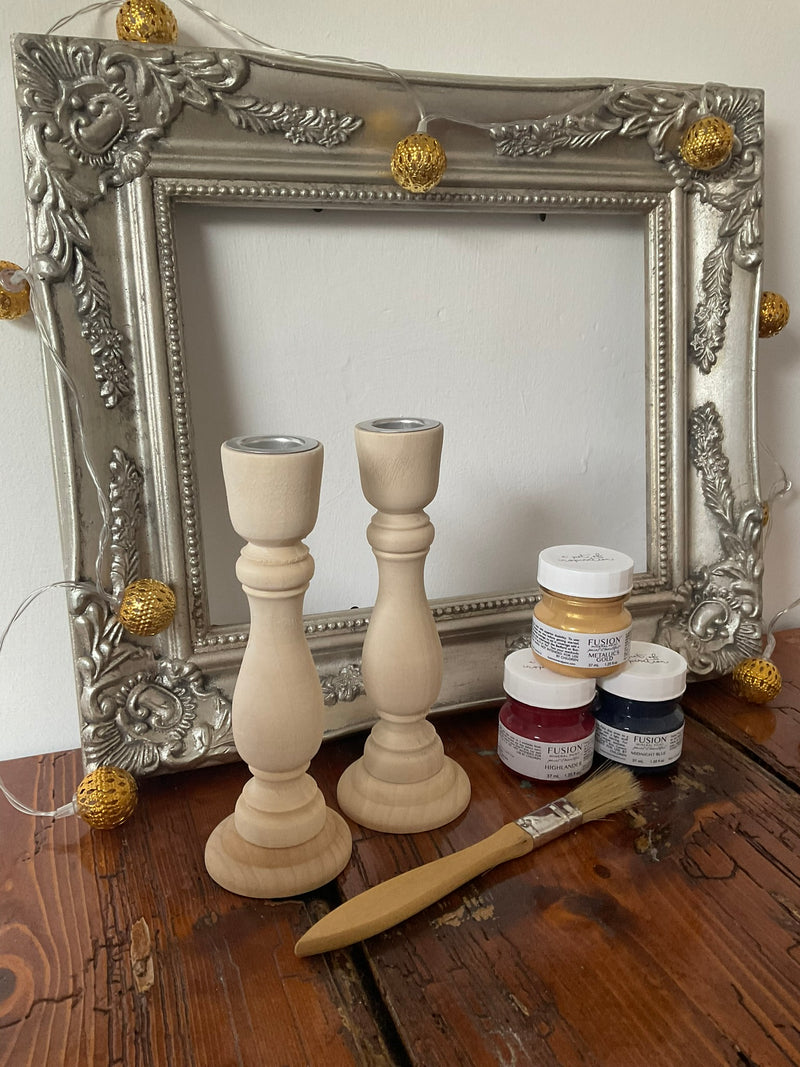 CANDLE STICK WORKSHOP | Fusion Paint | Decoupage Tissue Paper