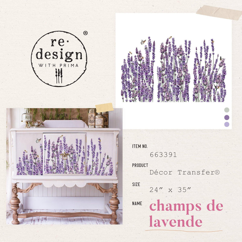 Champs De Lavende | Decor Transfer | 24" X 35" - Vintage Attic Sevenoaks