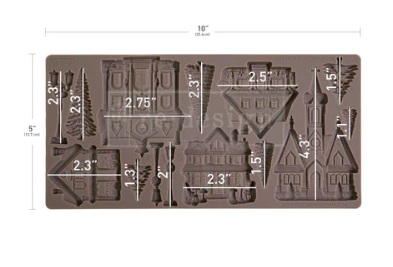 CHRISTMAS VILLAGE | Decor Mould | Redesign with Prima | 5" X 10"