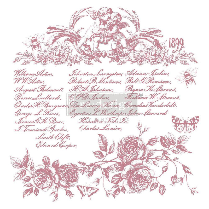 Clearly Aligned Clear Cling Stamps | Re-Design Prima Decor | Floral Script - Vintage Attic Sevenoaks