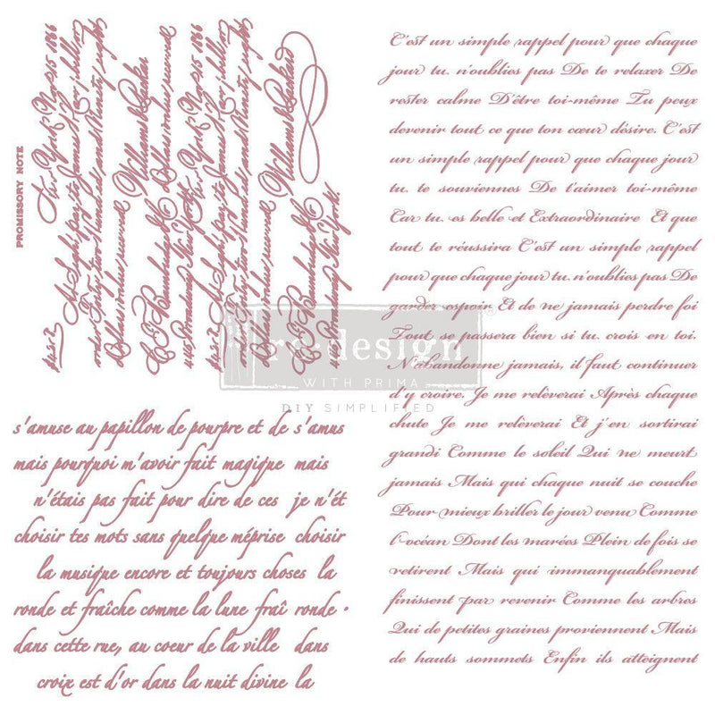 Clearly Aligned Clear Cling Stamps | Re-Design Prima Decor | Vintage Script - Vintage Attic Sevenoaks