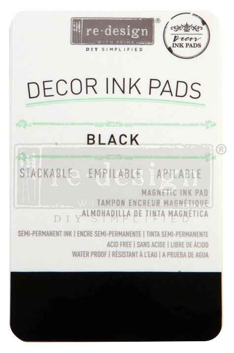 Decor Colour Ink Pad Black | For Clear Cling Stamps | Re-Design Prima Decor - Vintage Attic Sevenoaks