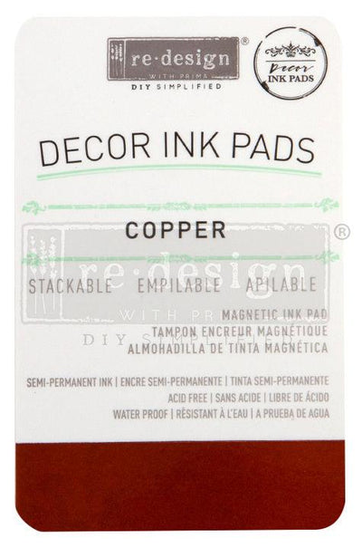 Decor Colour Ink Pad Copper | For Clear Cling Stamps | Re-Design Prima Decor - Vintage Attic Sevenoaks