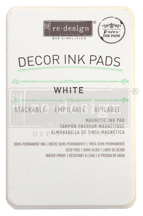 Decor Colour Ink Pad White | For Clear Cling Stamps | Re-Design Prima - Vintage Attic Sevenoaks