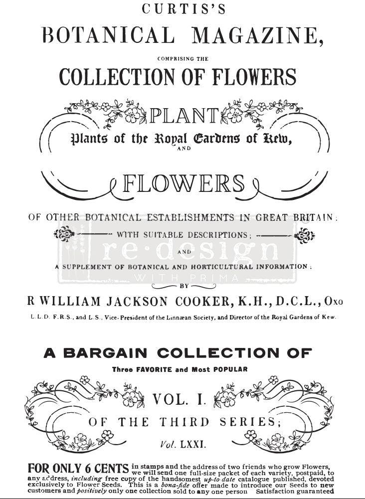 Decor Transfers | Redesign With Prima | BOTANICAL MAGAZINE - Vintage Attic Sevenoaks