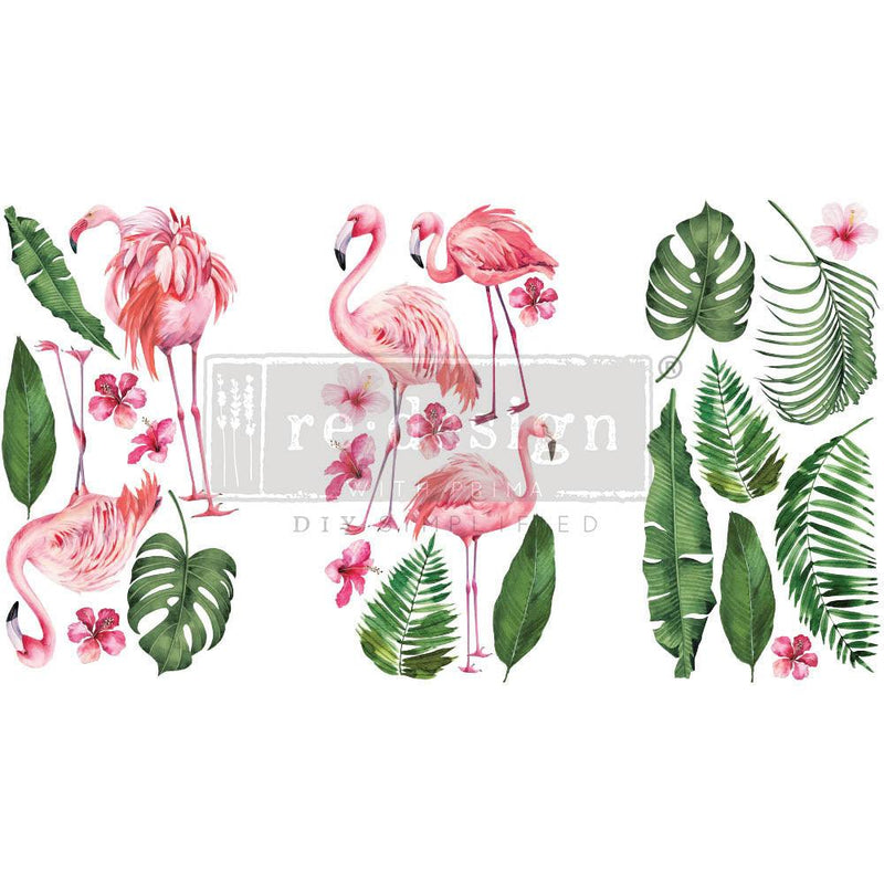 Decor Transfers | Redesign With Prima | FLAMINGO PINK FLORA | 6" X 12" 3 SHEETS - Vintage Attic Sevenoaks