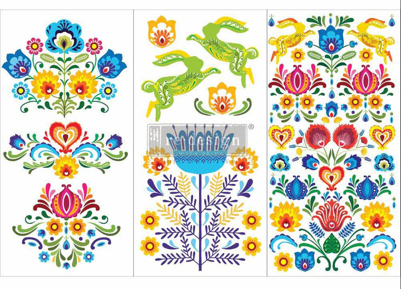 Decor Transfers | Redesign With Prima | FLORAL POLISH | 6" X 12" 3 SHEETS - Vintage Attic Sevenoaks