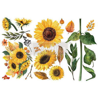 Decor Transfers | Redesign With Prima | SUNFLOWER AFTERNOON | 6" X 12" 3 SHEETS - Vintage Attic Sevenoaks