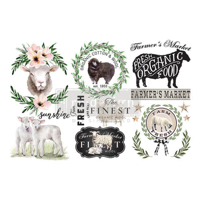 Decor Transfers | Redesign With Prima | SWEET LAMB | 6" X 12" 3 SHEETS - Vintage Attic Sevenoaks