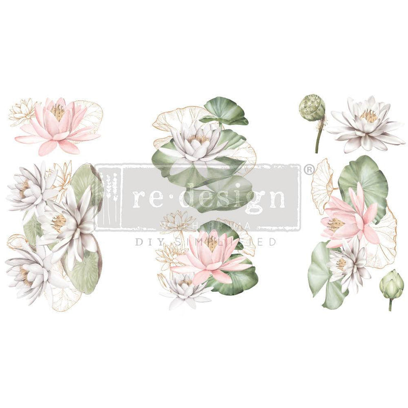 Decor Transfers | Redesign With Prima | WATER LILIES | 6" X 12" 3 SHEETS - Vintage Attic Sevenoaks