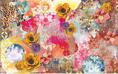 Decoupage Decor Tissue Paper | Redesign with Prima | CECE Abstract Beauty | 19" x 30" 1 Sheet - Vintage Attic Sevenoaks