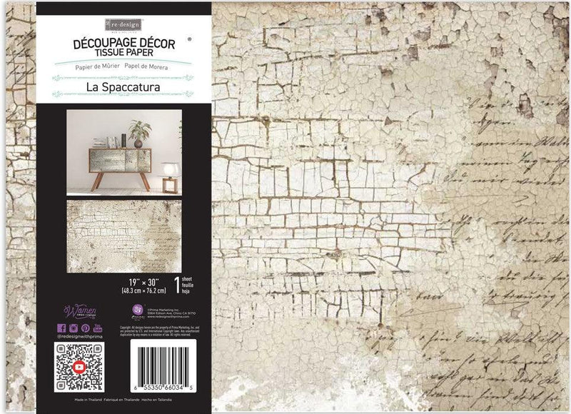 Decoupage Decor Tissue Paper | Redesign with Prima | La Spaccatura | 19" x 30" 1 Sheet - Vintage Attic Sevenoaks