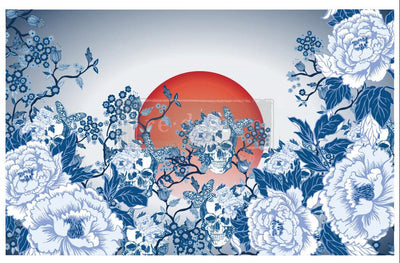 Decoupage Tissue Paper | Redesign With Prima | CECE SKULL CHINOISERIE | 19" X 30" - Vintage Attic Sevenoaks