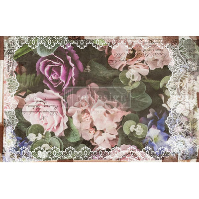 Decoupage Tissue Paper | Redesign With Prima | DARK LACE FLORAL | 19" X 30" - Vintage Attic Sevenoaks