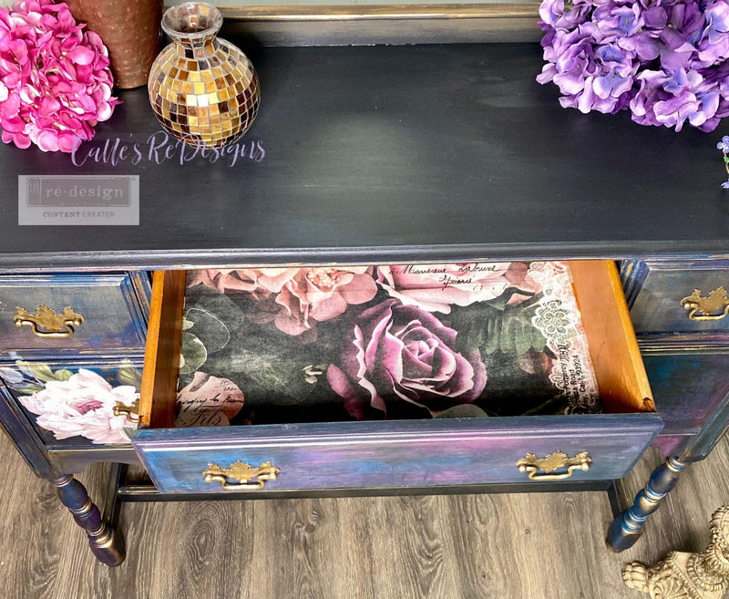 Decoupage Tissue Paper | Redesign With Prima | DARK LACE FLORAL | 19" X 30" - Vintage Attic Sevenoaks