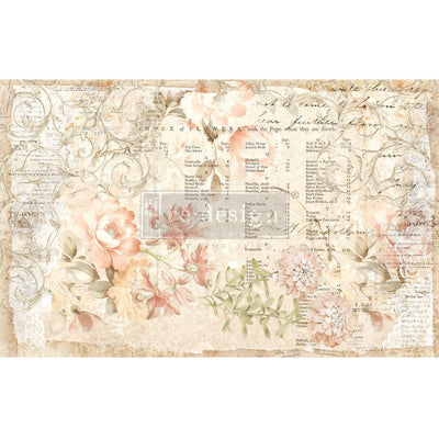 Decoupage Tissue Paper | Redesign With Prima | FLORAL PARCHMENT | 19" X 30" - Vintage Attic Sevenoaks