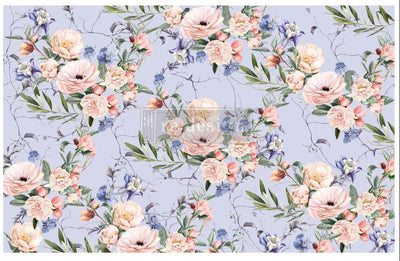 Decoupage Tissue Paper | Redesign With Prima | LAVENDER FLEUR | 19" X 30" - Vintage Attic Sevenoaks