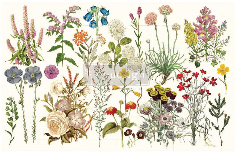 Decoupage Tissue Paper | Redesign With Prima | WILD HERBS | 19" X 30" 1 x sheet *New* - Vintage Attic Sevenoaks