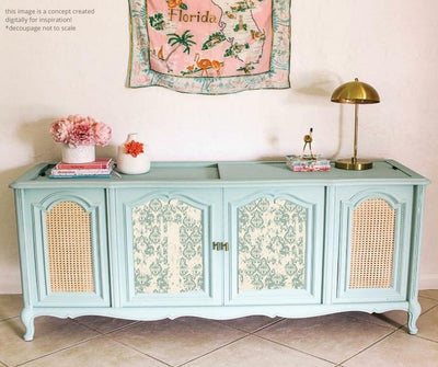 'Distressed Damask' | Decoupage Rice Paper A1 | 59.4 x 84.1 cm x 1 Sheet - Vintage Attic Sevenoaks