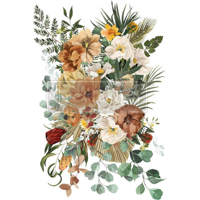 'Elegant Neutrals' | Kacha Flower | Decor Transfers | Redesign With Prima | 24" x 35" - Vintage Attic Sevenoaks